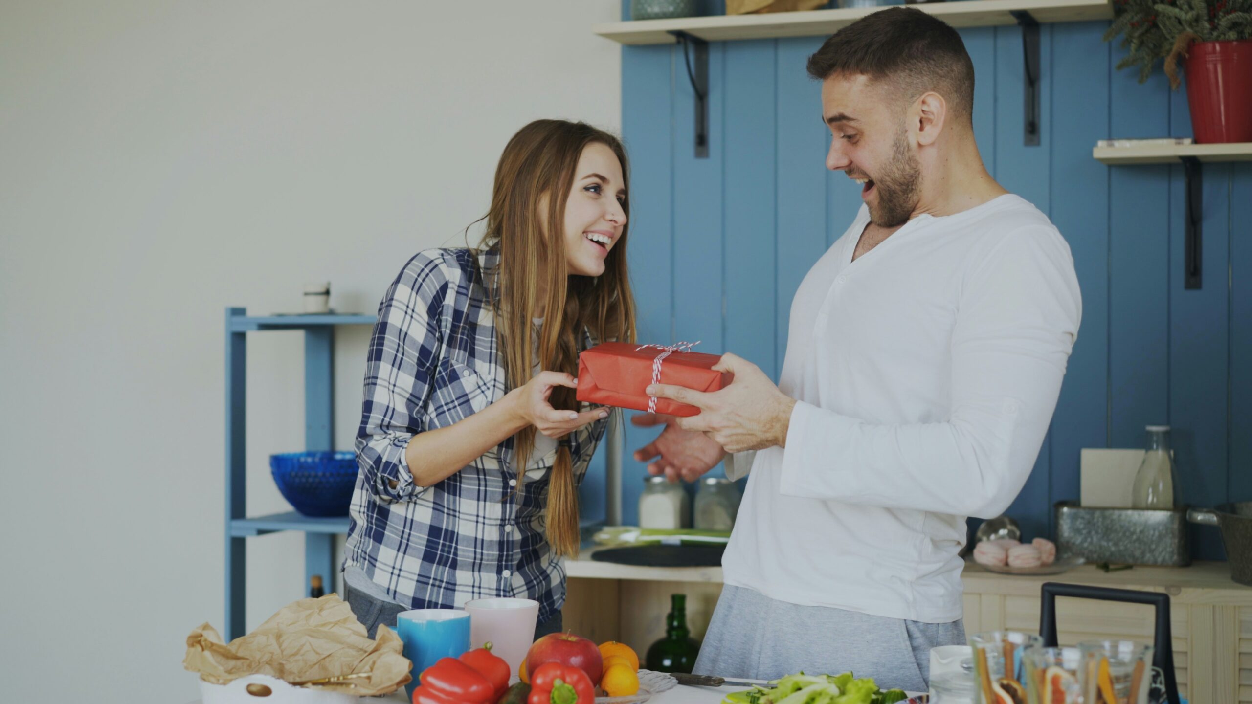 People gifting each other